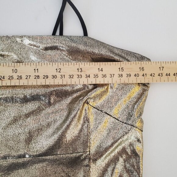Urban Outfitters Silence + Noise Drita Dress Large Gold Metallic Mini Slip‎ - Picture 8 of 10